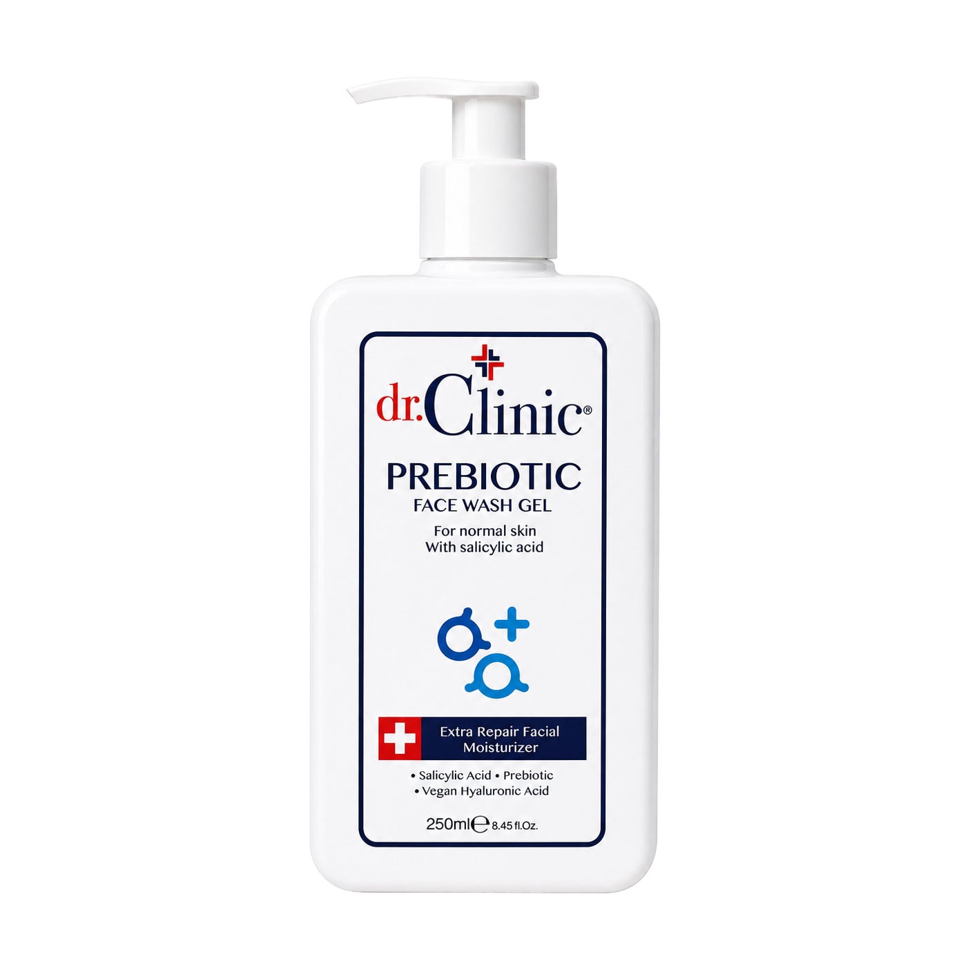 Пребіотичний гель для вмивання Dr.Clinic Prebiotic Face Wash Gel для нормальної шкіри, з саліциловою кислотою, 250 мл